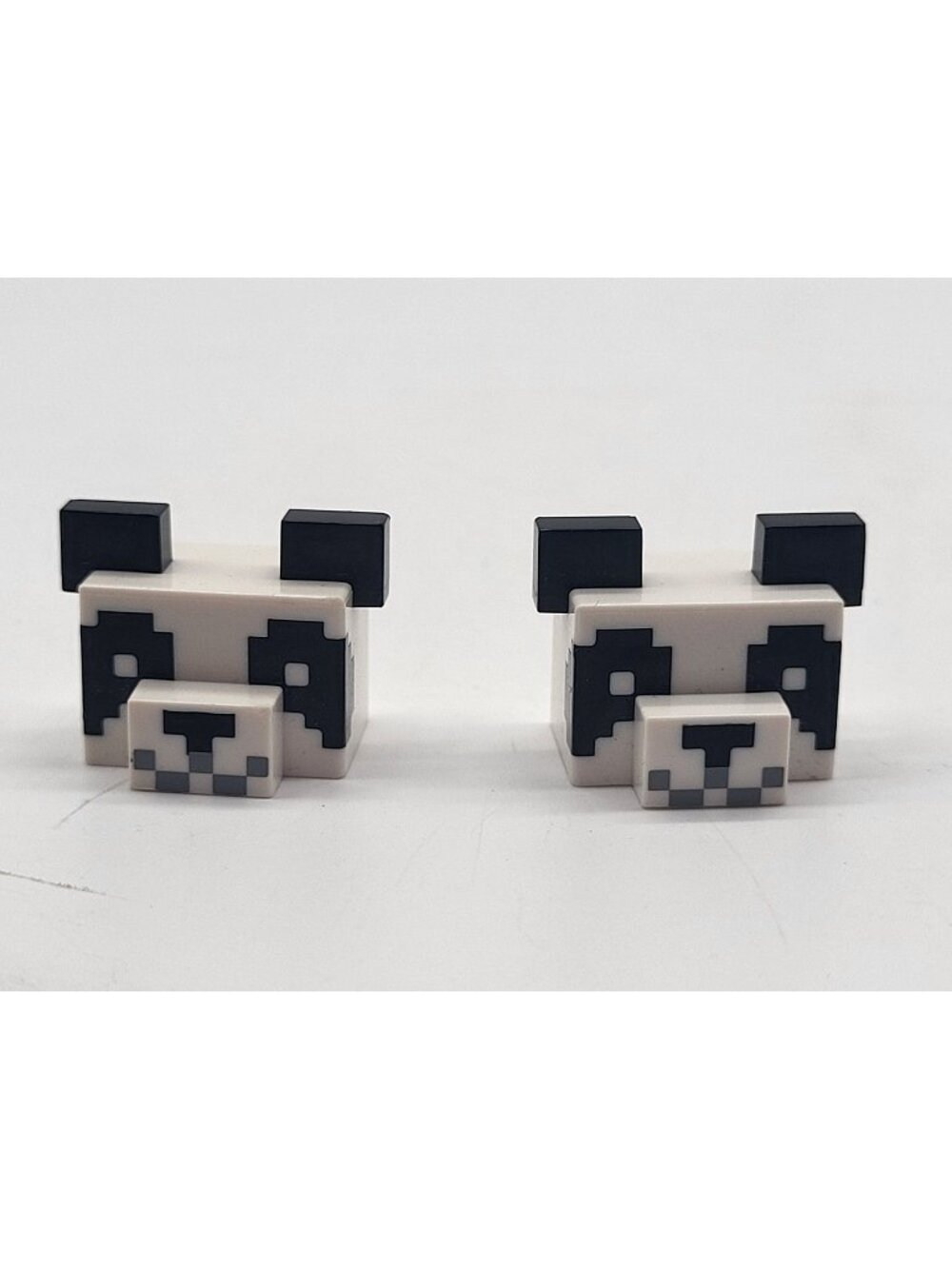 Lego Minecraft Panda Bear Animal Figure Head Only-Lot of 2 Pixelated 66219pb01